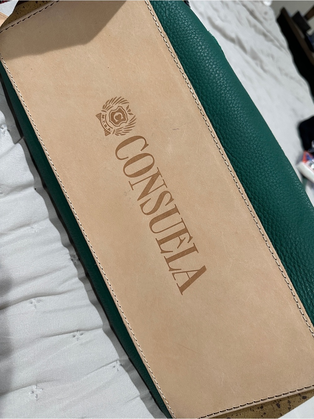Consuela Green Teal City Satchel with Striped Strap - Picture 3 of 13
